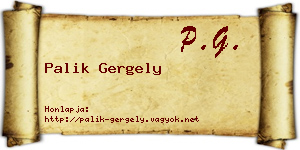 Palik Gergely névjegykártya